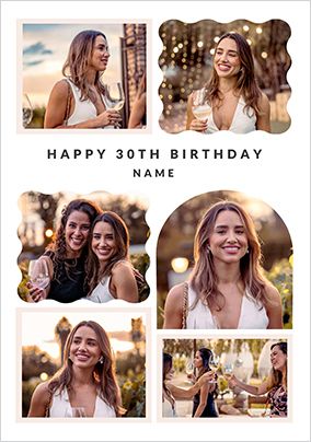Photo of 30th Birthday Happy Momento 6 Photo Card