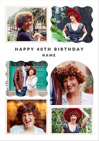 Tap to view 40th Birthday Happy Momento 6 Photo Card