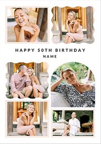 Tap to view 50th Birthday Happy Momento 6 Photo Upload Card