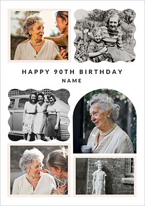 Photo of 90th Birthday Happy Momento 6 Photo Upload Card