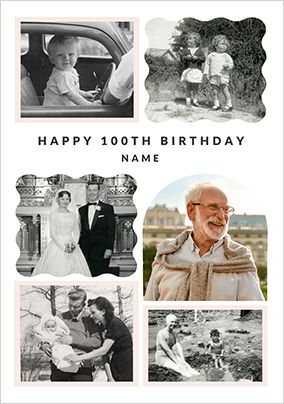 Photo of 100th Birthday Happy Momento 6 Photo Card