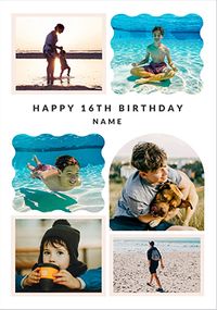 Tap to view 16th Birthday Happy Momento 6 Photo Upload Card