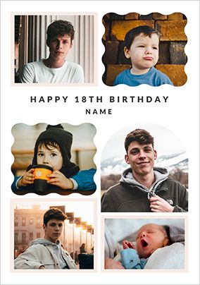 Photo of 18th Birthday Happy Momento 6 Photo Upload Card