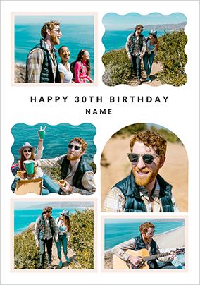 Photo of 30th Birthday Happy Momento 6 Photo Upload Card