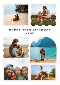 Tap to view 40th Birthday Happy Momento 6 Photo Upload Card