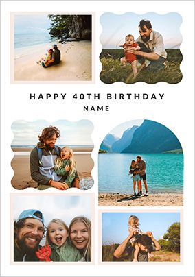 Photo of 40th Birthday Happy Momento 6 Photo Upload Card