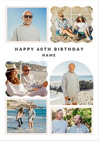 Tap to view 60th Birthday Happy Momento 6 Photo Card