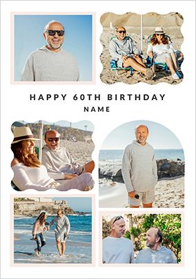 Photo of 60th Birthday Happy Momento 6 Photo Card