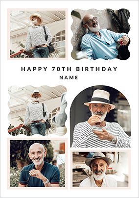 Photo of 70th Birthday Happy Momento 6 Photo Card