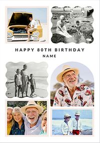 Tap to view 80th Birthday Happy Momento 6 Photo Card