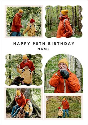 Photo of 90th Birthday Happy Momento 6 Photo Card
