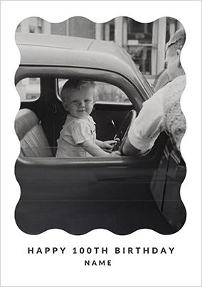 Photo of Happy Momento 100th Birthday Photo Upload Card