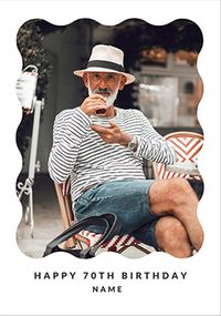 Tap to view Happy Momento 70th Birthday Photo Upload Card