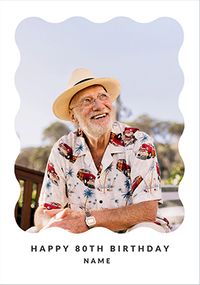 Tap to view Happy Momento 80th Birthday Photo Upload Card