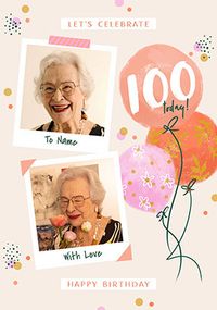 Tap to view 100th Birthday Polaroid Photo Upload Card