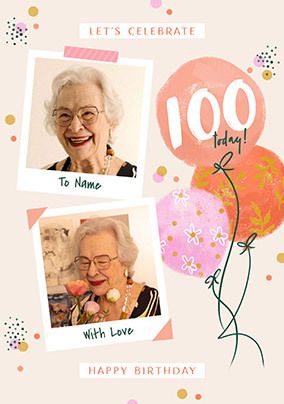 Photo of 100th Birthday Polaroid Photo Upload Card