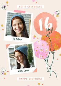 Tap to view 16th Birthday Polaroid Photo Upload Card