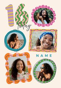 Tap to view 16th Birthday Pink Frames 5 Photo Upload Card