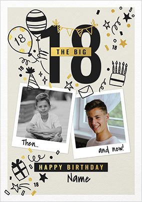 Photo of The Big 18th Birthday Polaroid Photo Upload Card