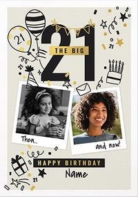 Tap to view The Big 21st Birthday Polaroid Photo Upload Card