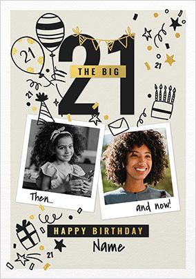 Photo of The Big 21st Birthday Polaroid Photo Upload Card