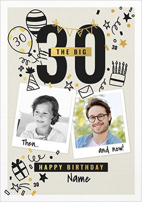 Photo of The Big 30th Birthday Polaroid Photo Upload Card