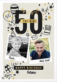 Tap to view The Big 50th Birthday Polaroid Photo Upload Card