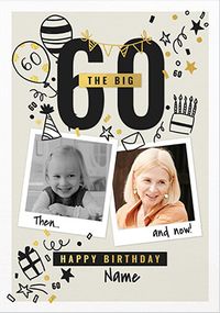 Tap to view The Big 60th Birthday Polaroid Photo Upload Card