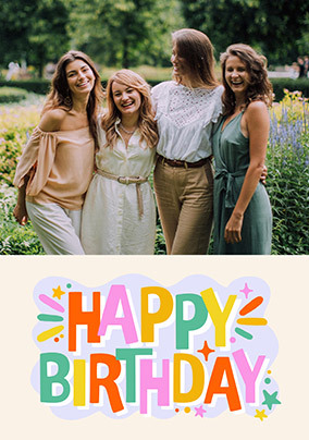 Colourful Photo Upload Birthday Card