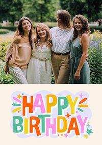 Tap to view Colourful Photo Upload Birthday Card
