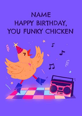 Photo of Funky Chicken Personalised Birthday Card