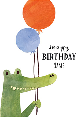 Snappy Birthday Personalised Crocodile Card