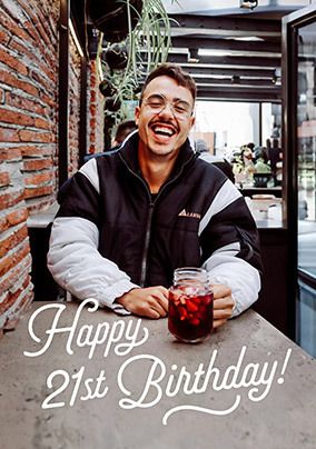 Photo of Happy 21st Birthday Full Photo Upload Card