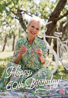 Photo of Happy 60th Birthday Full Photo Upload Card