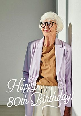 Photo of Happy 80th Birthday Full Photo Card