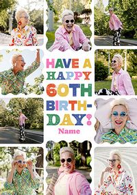 Tap to view Happy 60th Birthday Female 10 Photo Upload Card