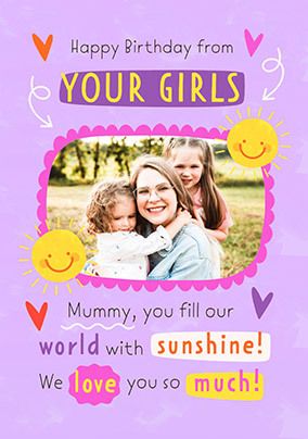 Photo of To Mummy From Your Girls Birthday Photo Card