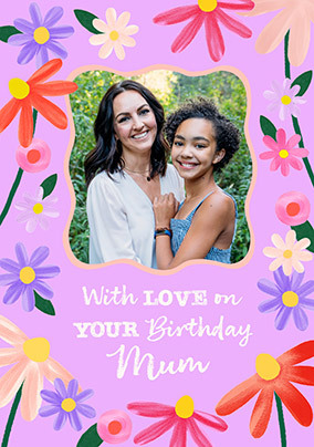 Lovely Bloom Mum Birthday Photo Card