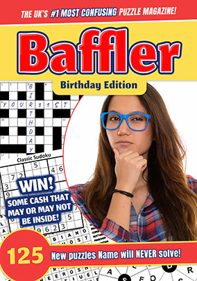 Baffler Puzzle Magazine Spoof Birthday Card