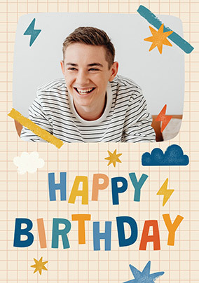 Boys Scrapbook Photo Upload Birthday Card