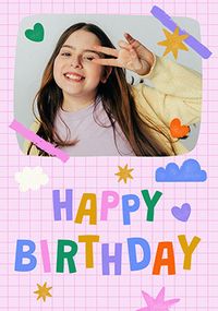 Tap to view Girls Scrapbook Photo Upload Birthday Card