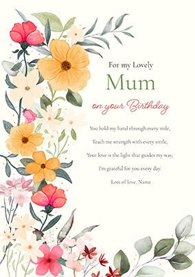 Photo of Painterly For My Lovely Mum Birthday Card