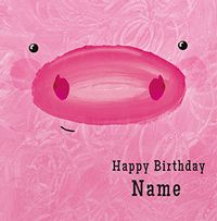 Tap to view Piggy Square Birthday Card