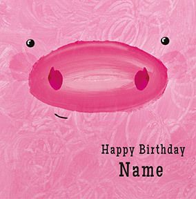 Photo of Piggy Square Birthday Card