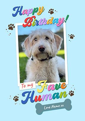Photo of To My Fave Human Photo Upload Birthday Card