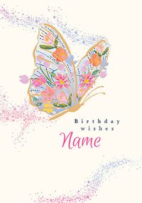 Tap to view Birthday Wishes Butterfly Personalised Card
