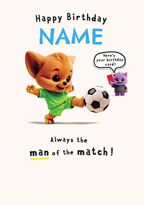 Wimzee Man Of The Match Birthday Card