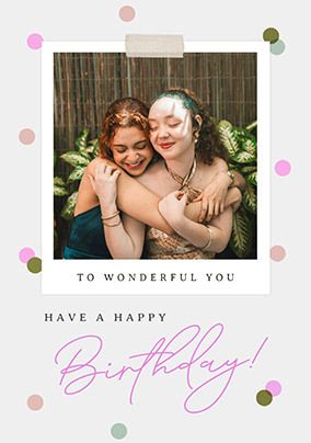 Photo of Pink Polka Dot Polaroid Birthday Card