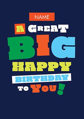 Photo of Great Big Typographic Birthday Card