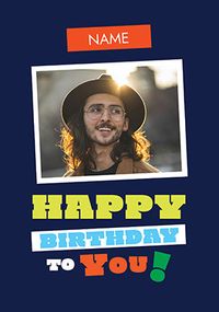 Tap to view Bold Typographic Photo Upload Birthday Card